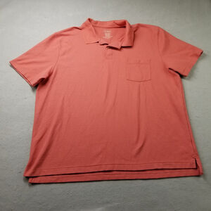 L.L. Bean Polo Shirt Mens Size 2XL Pink Coral Short Sleeve Cotton Pocket